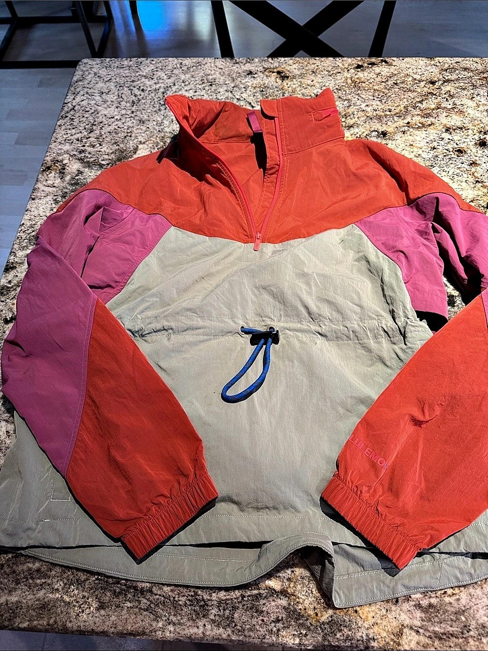 lululemon Evergreen Anorak Color Block Jacket in Orange & Pink
